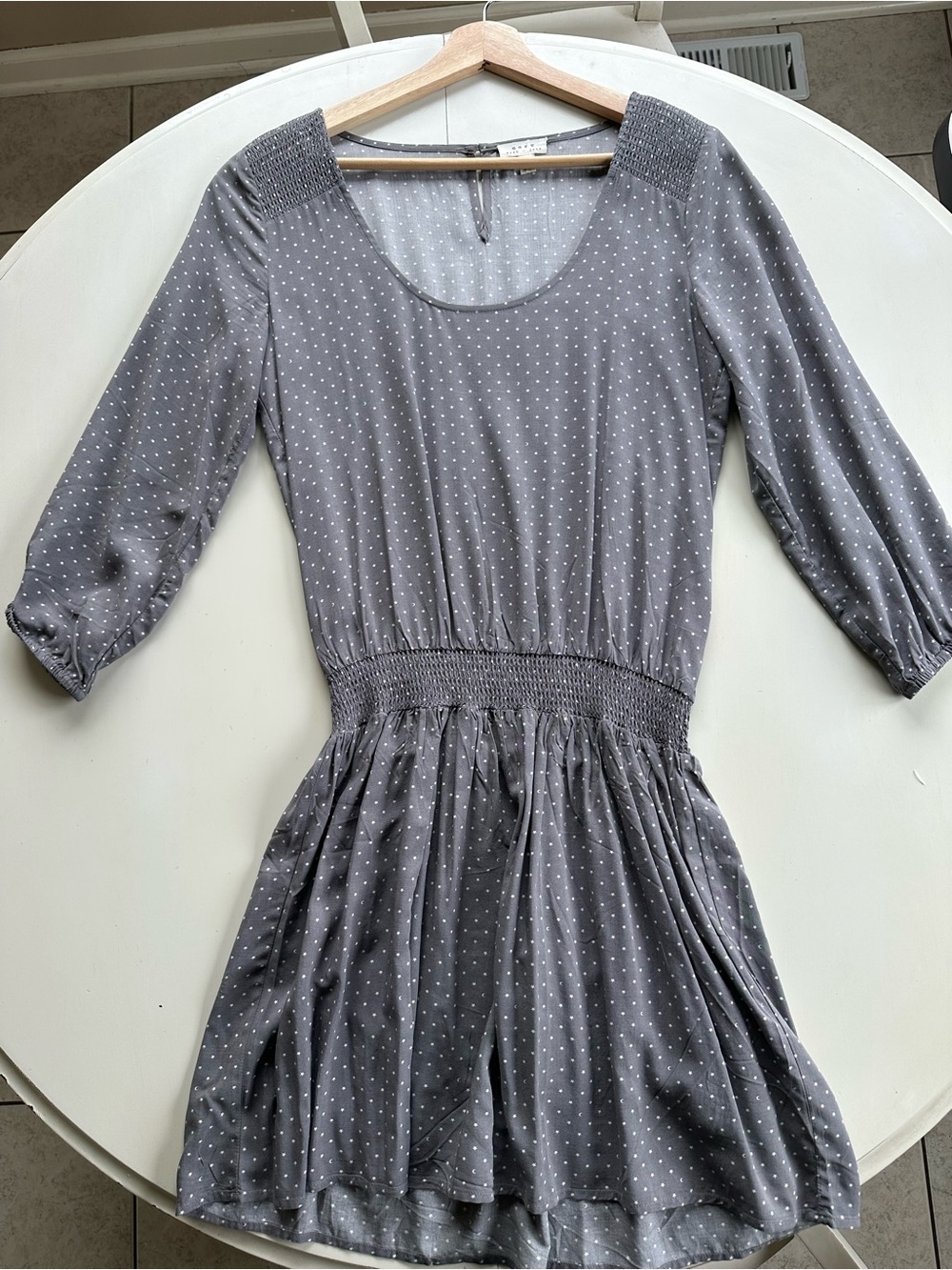 Soft Joie Gray Star Smocked Waist mini Dress size S